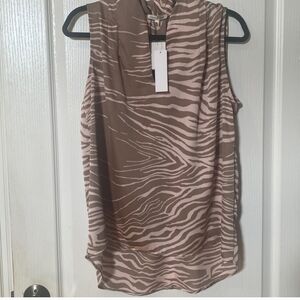 Olivia Gray Size M Animal print Sleeveless "silk feel" top NWT
